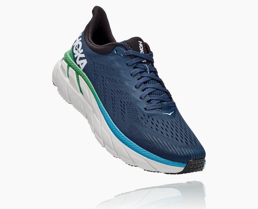 Hoka Australia One One Clifton 7 - Mens Running Shoes Navy - TEGMS-2075